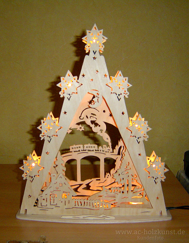 Laubsägen Schwibbogen Eisenbahn