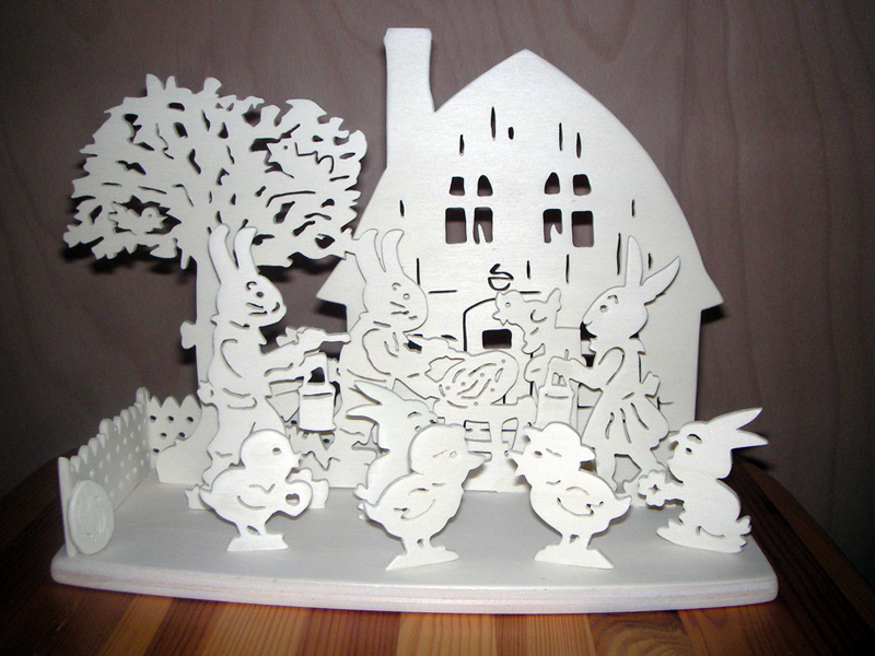 Laubsägen Ostern Osterhaus