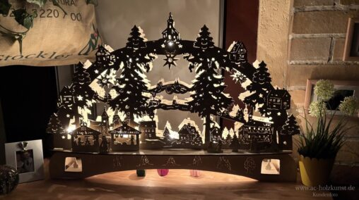 Schwibbogen 80 cm Weihnachtsdorf Erzgebirge