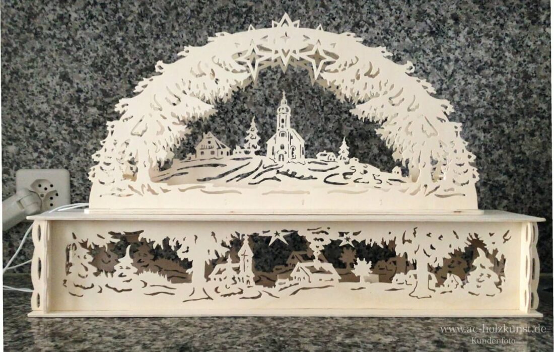 laubsaegearbeit 3d lichterbogen mit sockel 0